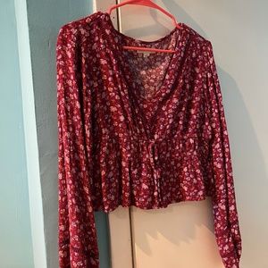 Fuchsia Floral Long Sleeve Top